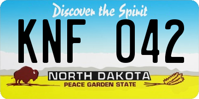 ND license plate KNF042