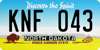 ND license plate KNF043