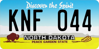 ND license plate KNF044
