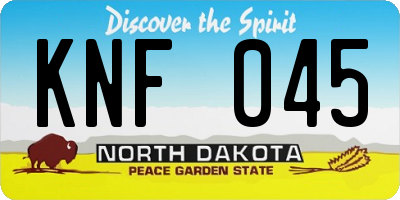 ND license plate KNF045