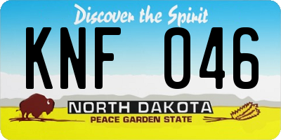 ND license plate KNF046