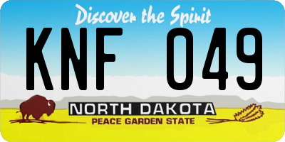 ND license plate KNF049