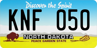 ND license plate KNF050