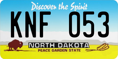 ND license plate KNF053