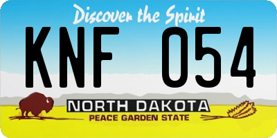 ND license plate KNF054