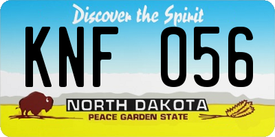 ND license plate KNF056