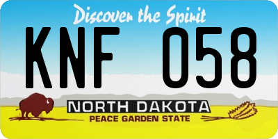 ND license plate KNF058