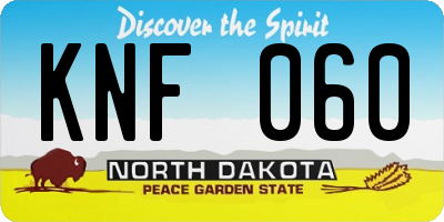ND license plate KNF060