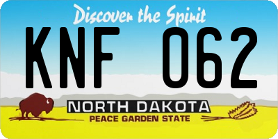 ND license plate KNF062