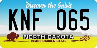 ND license plate KNF065