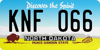 ND license plate KNF066