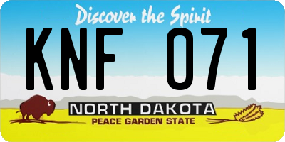 ND license plate KNF071