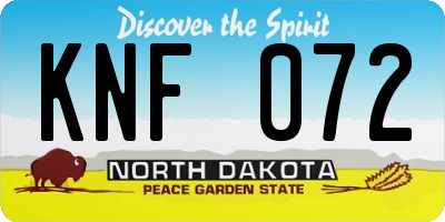 ND license plate KNF072