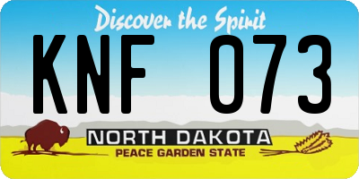 ND license plate KNF073