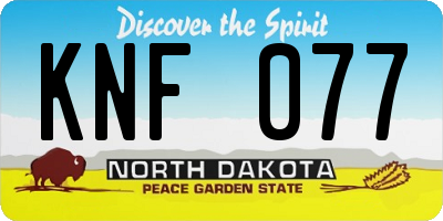 ND license plate KNF077