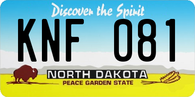 ND license plate KNF081