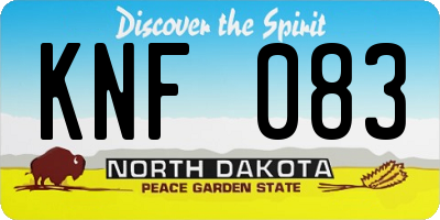 ND license plate KNF083