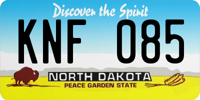 ND license plate KNF085