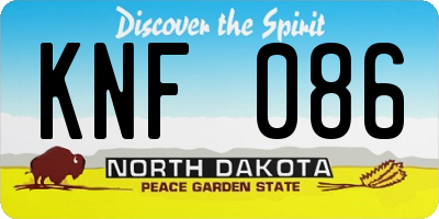 ND license plate KNF086