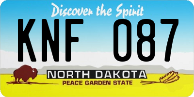 ND license plate KNF087