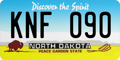 ND license plate KNF090