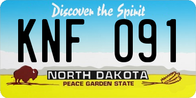 ND license plate KNF091