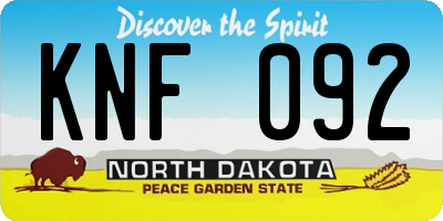 ND license plate KNF092