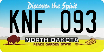 ND license plate KNF093