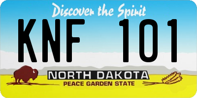 ND license plate KNF101