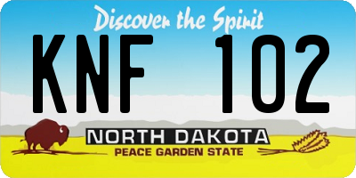 ND license plate KNF102