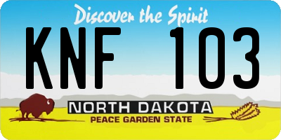 ND license plate KNF103