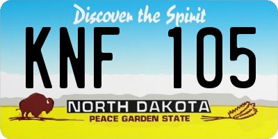 ND license plate KNF105