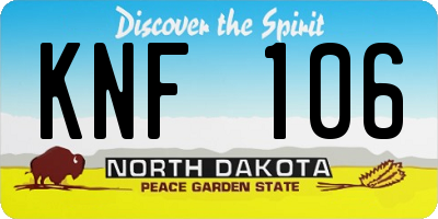 ND license plate KNF106