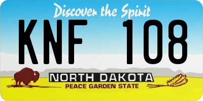 ND license plate KNF108