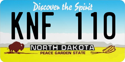 ND license plate KNF110