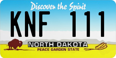 ND license plate KNF111