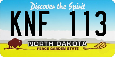 ND license plate KNF113