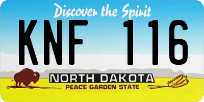 ND license plate KNF116