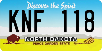 ND license plate KNF118