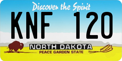 ND license plate KNF120