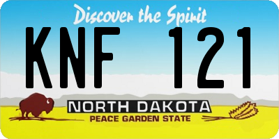 ND license plate KNF121