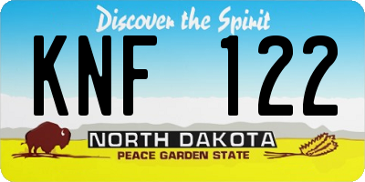ND license plate KNF122