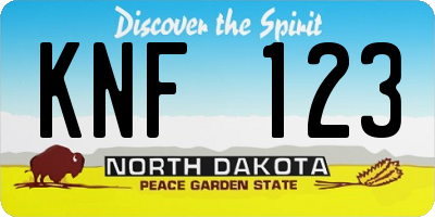 ND license plate KNF123