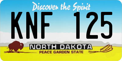 ND license plate KNF125