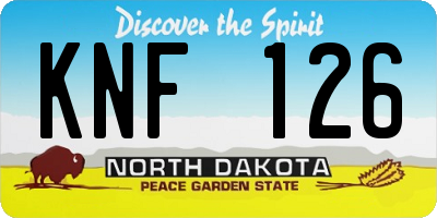 ND license plate KNF126