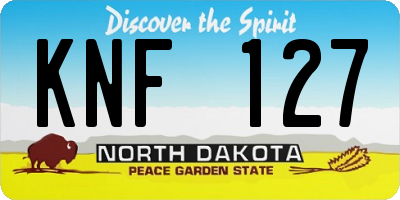 ND license plate KNF127