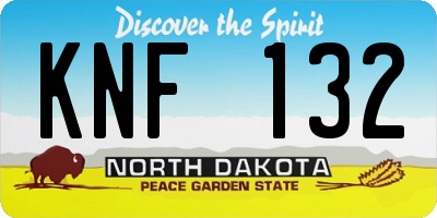 ND license plate KNF132