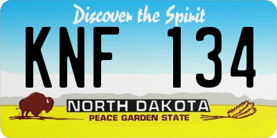 ND license plate KNF134