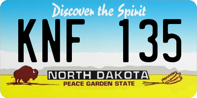 ND license plate KNF135