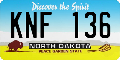 ND license plate KNF136